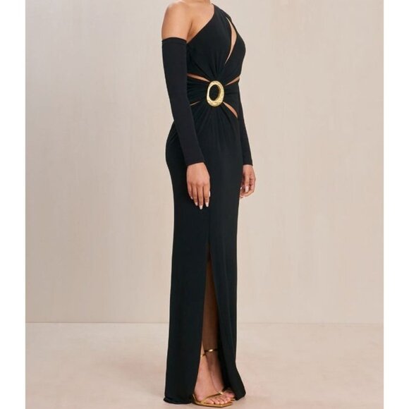 Cult Gaia Zinnie Gown in Black X-Small New Womens Long Sleeve Maxi Dress - Picture 14 of 16